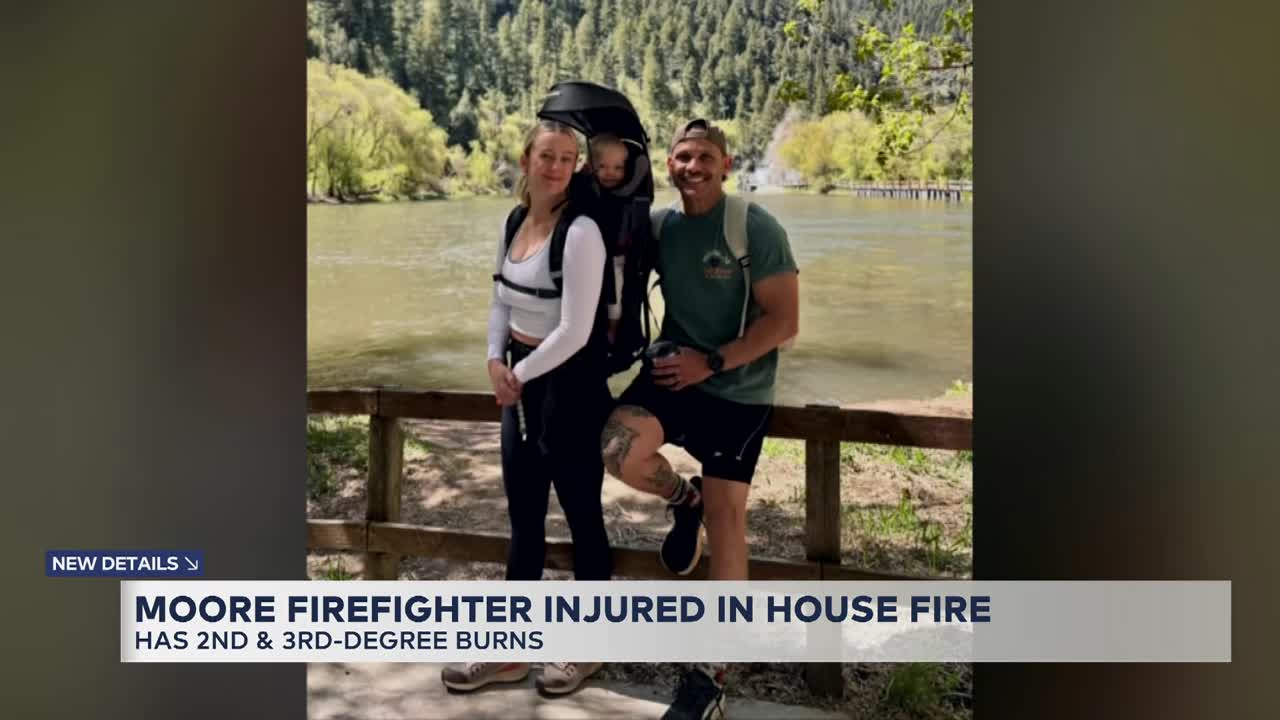 UPDATE: Firefighter injured in Moore house fire, nearby homes evacuated