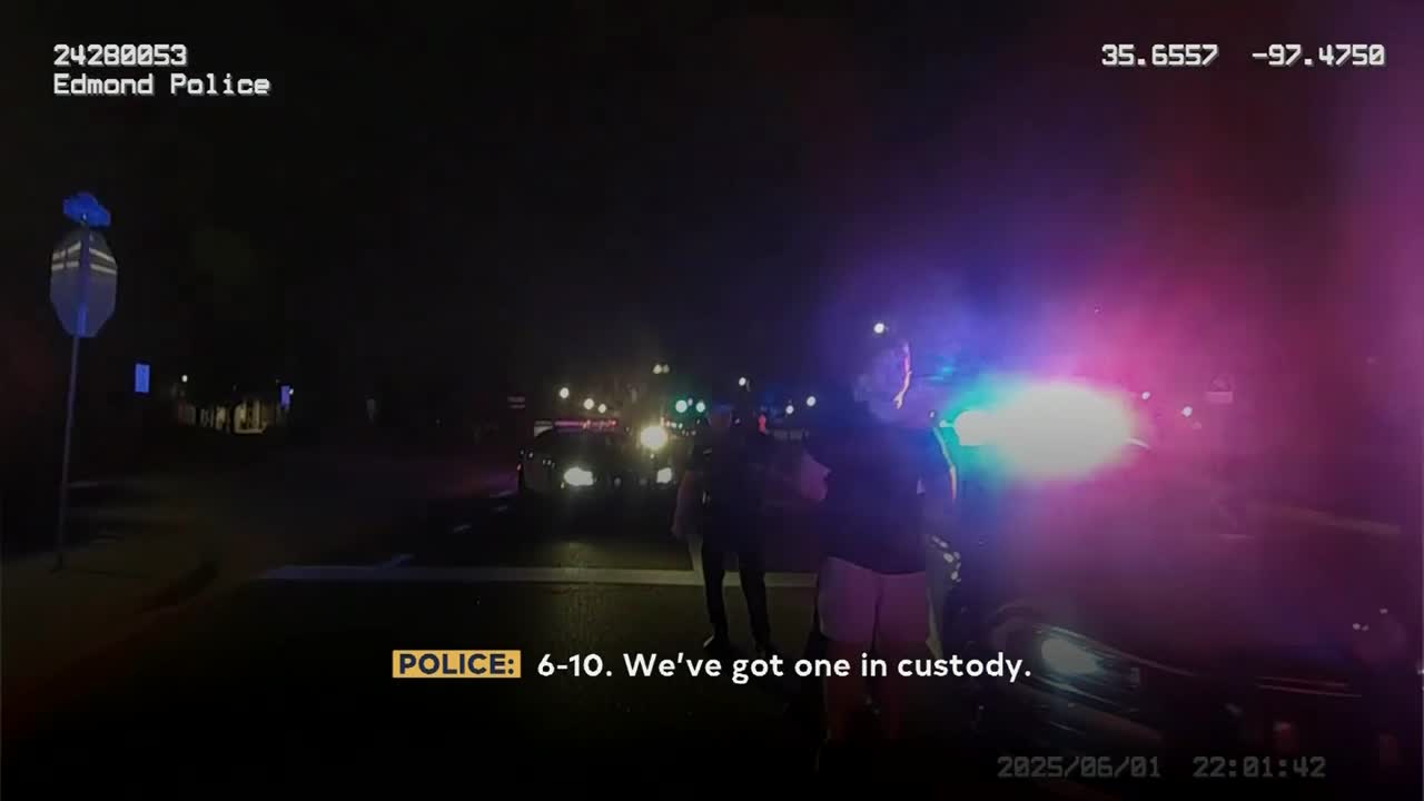 WATCH: Edmond driver arrested at gunpoint, allegedly going 85mph while racing