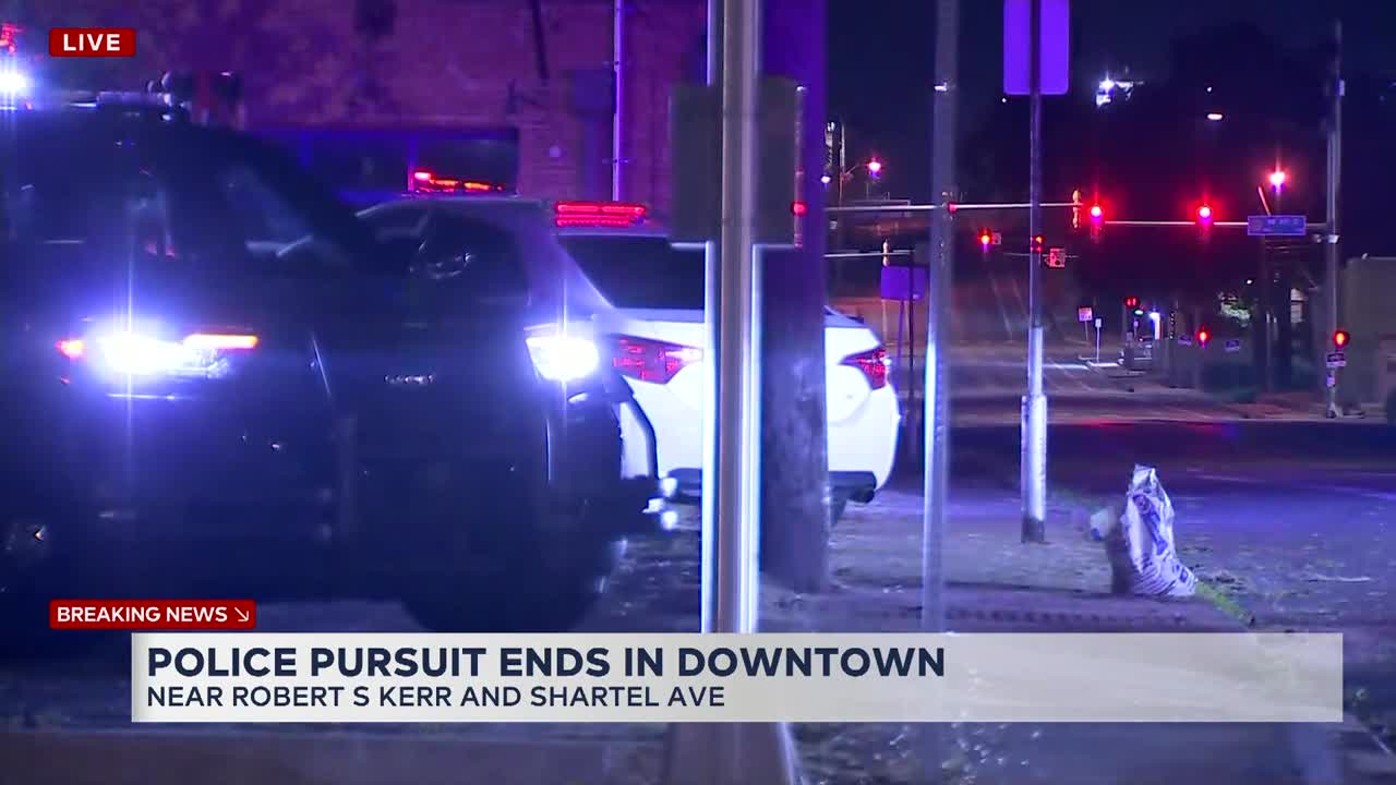 2 arrested after pursuit ends in downtown OKC