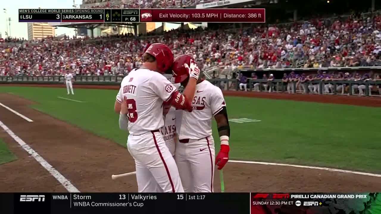 College World Series: Arkansas continue loser bracket run