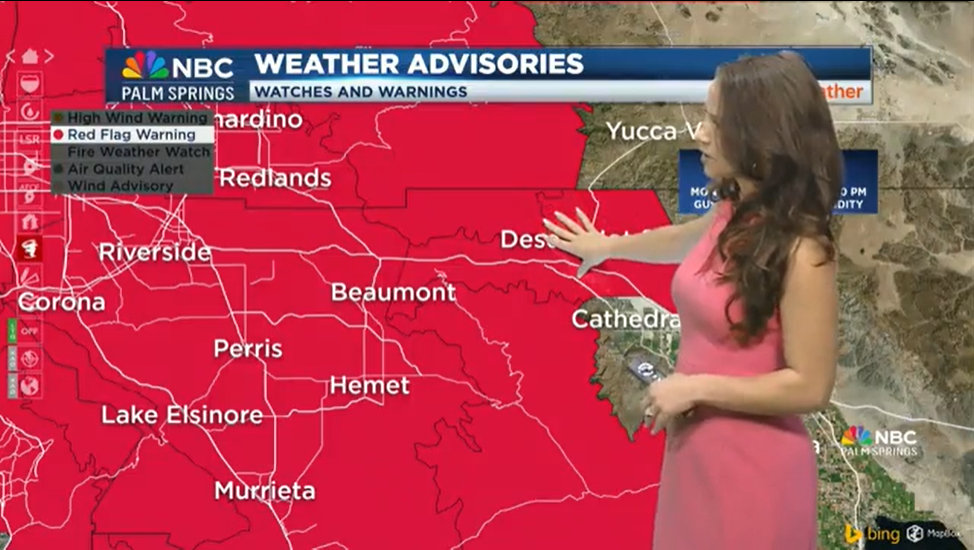 Santa Ana Winds Continue, Red Flag Warning and High Wind Advisory for ...