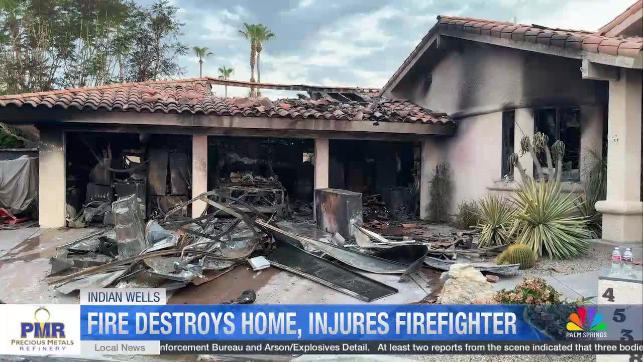 Firefighter Injured, Home Destroyed in Indian Wells Fire on Santa Fe Cove Drive