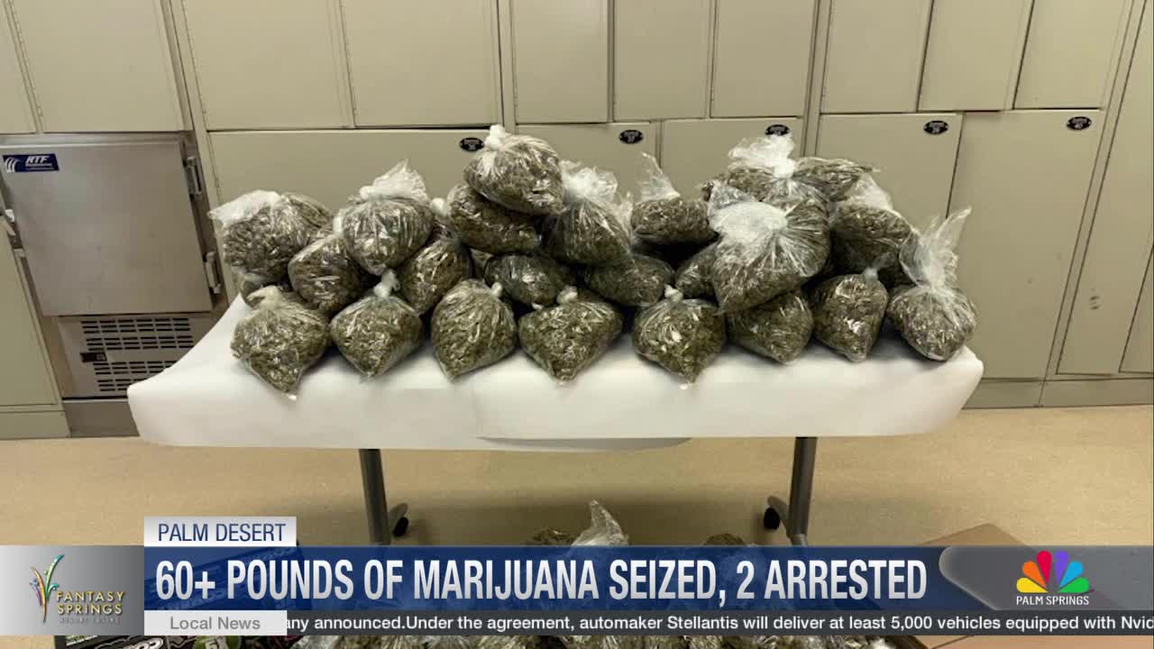 Deputies Seize Over 60 Pounds of Marijuana During Palm Desert Traffic Stop