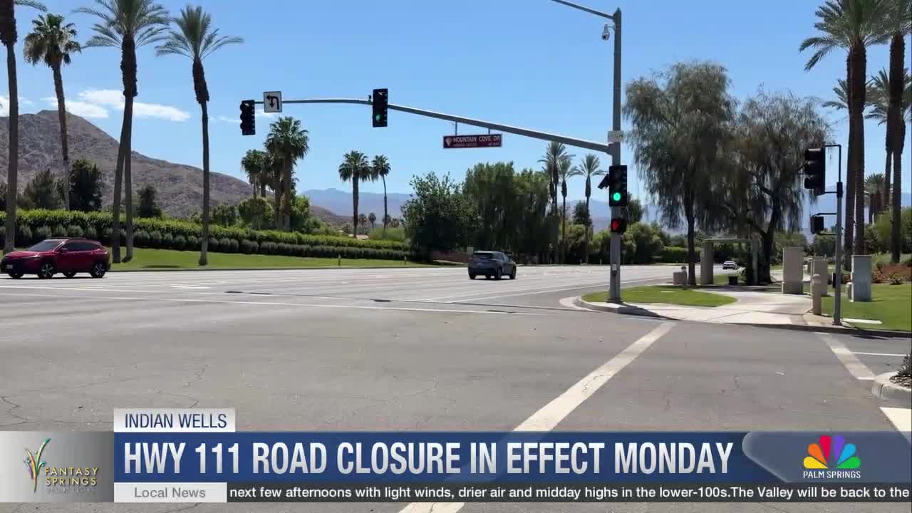 Lane Closures Planned on Highway 111 in Indian Wells for Landscaping Work