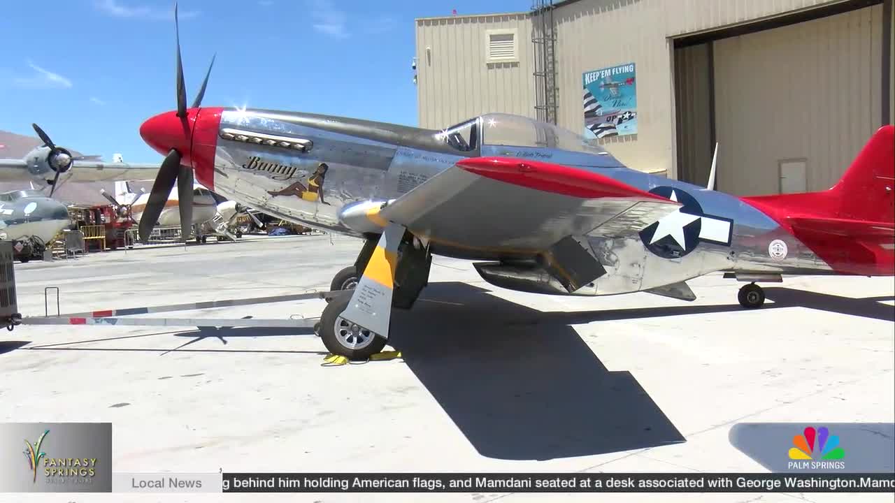  Tomorrow's 4th of July celebration at the Palm Springs Air Museum will be much more than just fireworks We're proud to celebrate America's 250th anniversary brought to you by your Southern California Ford dealers The museum's annual Allies in Liberty celebration will honor America's 250th birthday and the aircraft that helped shape its history Our Alondra Campos joins us live from the Palm Springs Air Museum with a preview of the big event Hey Alondra Hey Kai if you're looking for a place to celebrate the 4th of July while stepping into the United States history Well this is it tomorrow The Palm Springs Air Museum will host its allies in the Liberty celebration and events surrounded by vintage aircraft family activities food and a special flyover that will take to the skies above the Coachella Valley Now today I got an up close look to some of the aircraft and the history behind it that will be leading the big celebration It's a 4th of July celebration where history does not just sit inside a museum it takes flight The Palm Springs Air Museum's annual Allies in Liberty Celebration invite families to spend the 4th of July surrounded by vintage aircraft live music and hands on activities Palm Springs was an Army Air Force base during World War II It's one of the largest transfer bases in the United States So all this area around us had airplanes on it And then the other thing is we have to remember those folks that are in uniform that have served or are continuing to serve Some of them made the ultimate sacrifice The day's biggest spectacle however won't be on the ground but in the sky as legendary airplanes soar across the Coachella Valley The event's signature valleywide flyover will feature four historic aircraft including the C47 Skytrain two P51 Mustangs and a T28 Trojan We spoke to Managing Director Fred Bell to know more about the history of these historic planes The P51 Mustang was really the aircraft that allowed the United States to get air superiority over the Germans in Europe in World War Two This aircraft actually went to England during the war It did not see combat Fred this is the second P51 Mustang that will fly over Palm Springs skies tomorrow What is the difference between this one and the previous one you just talked about This one is in the colors of Bob Friend He was a Tuskegee Airman during World War II They provided close support for the bombers A lot of the bombers the crews would call them the angels on our wings All right now Fred this C47 aircraft became such a changemaker in World War II Talk to me a little bit about that The aircraft behind us is one of the seven weapons that General Eisenhower said won World War II It was a troop carrier It carried cargo This plane flew in every major engagement in Europe in World War II Now I'm currently inside a T28 Trojan a local airplane out of El Centro that's mainly used to train pilots here at the Palm Springs Air Museum Now you'll be able to see this amazing aircraft fly over the Palm Springs skies during that 4th of July flyover And while each of these aircrafts represent a different chapter of military aviation the event celebrates 250 years of independence and an alliance between the United States and France that dates back to the American Revolution And while the flyover may seal the show visitors can also explore more than a century of aviation history including a 1909 aircraft assembled by the museum's own engineers and Dark Star the hypersonic movie prop from Top Gun Maverick And on holidays like the Fourth of July staff say the Palm Springs Air Museum becomes a place to connect history and community Sort of like a continuation of let's keep up the keep up the history because it is our history in Palm Springs It's not just war history It's it's Palm Springs history Now the event will begin at 2 pm tomorrow right here at the Palm Springs Air Museum and I want to show you this plane behind me Now in that story you saw the engineers and team here at Palm Springs Air Museum assemble this 1909 Bledio 11 plane It is the first military aeroplane to see combat the world speed record for this plane 499 MPH Can you believe that it is crazy how technology has gone from this to what it is now truly one of the planes you'll be able to see at tomorrow's allies in liberty celebration So we hope to see you here reporting live from the Palm Springs Air Museum I'm Alondra Campos back to you in the studio 