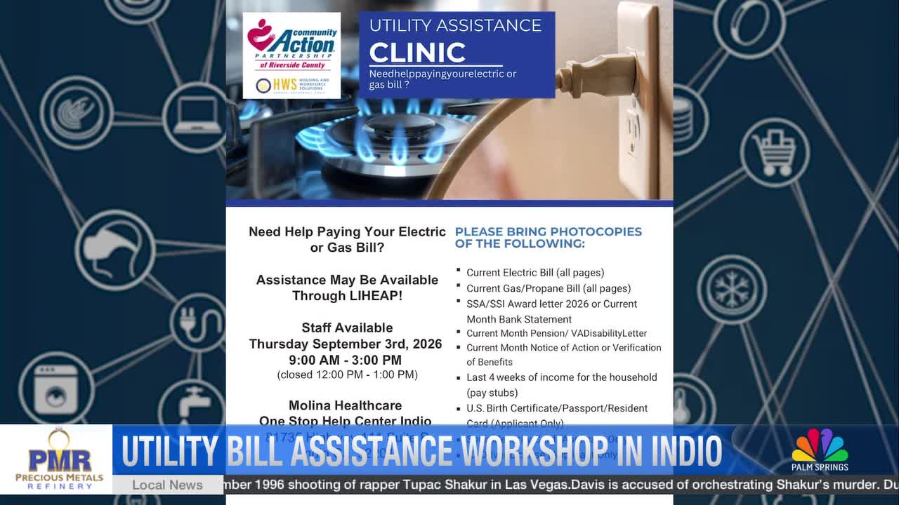 Utility Assistance Workshop Coming to Indio