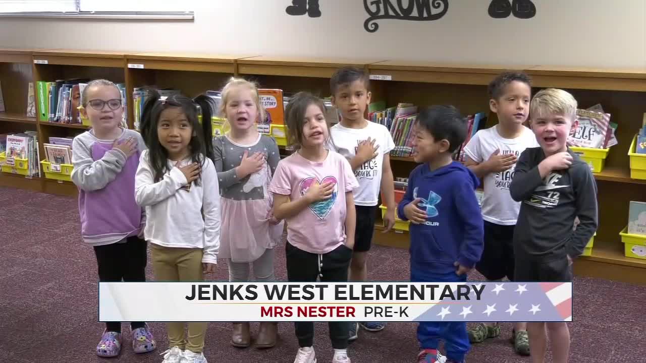 Daily Pledge: Pre-K Students At Jenks West Elementary