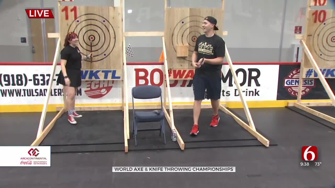 Axe, Knife Throwing Athletes Compete In Tulsa For World Champion Title