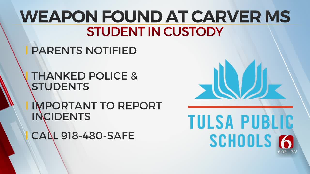 Carver Middle School Says Student Taken Into Custody After Bringing Weapon To School