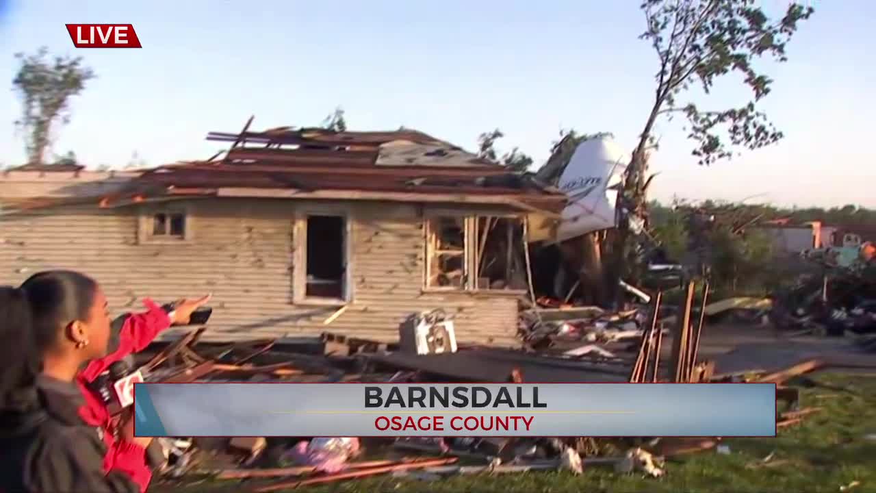 Significant Damage Seen Around Barnsdall After Late Night Tornado