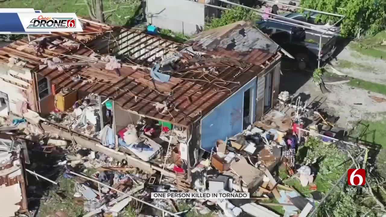 News On 6 Drone Footage Shows Significant Damage To Barnsdall After Tornado