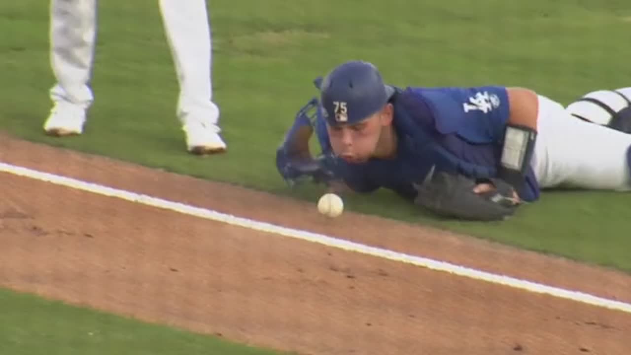 Drillers Catcher Tries To Blow A Ball Foul