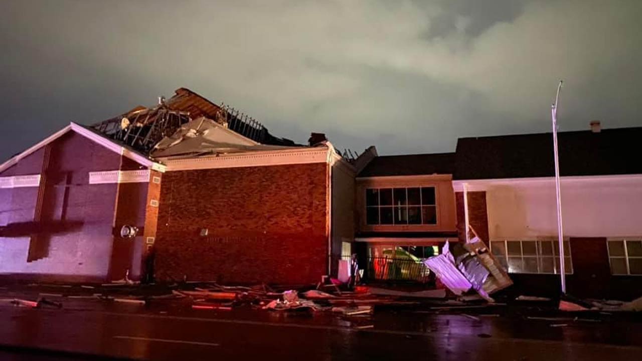 Claremore First Baptist Church Damaged During Overnight Storms