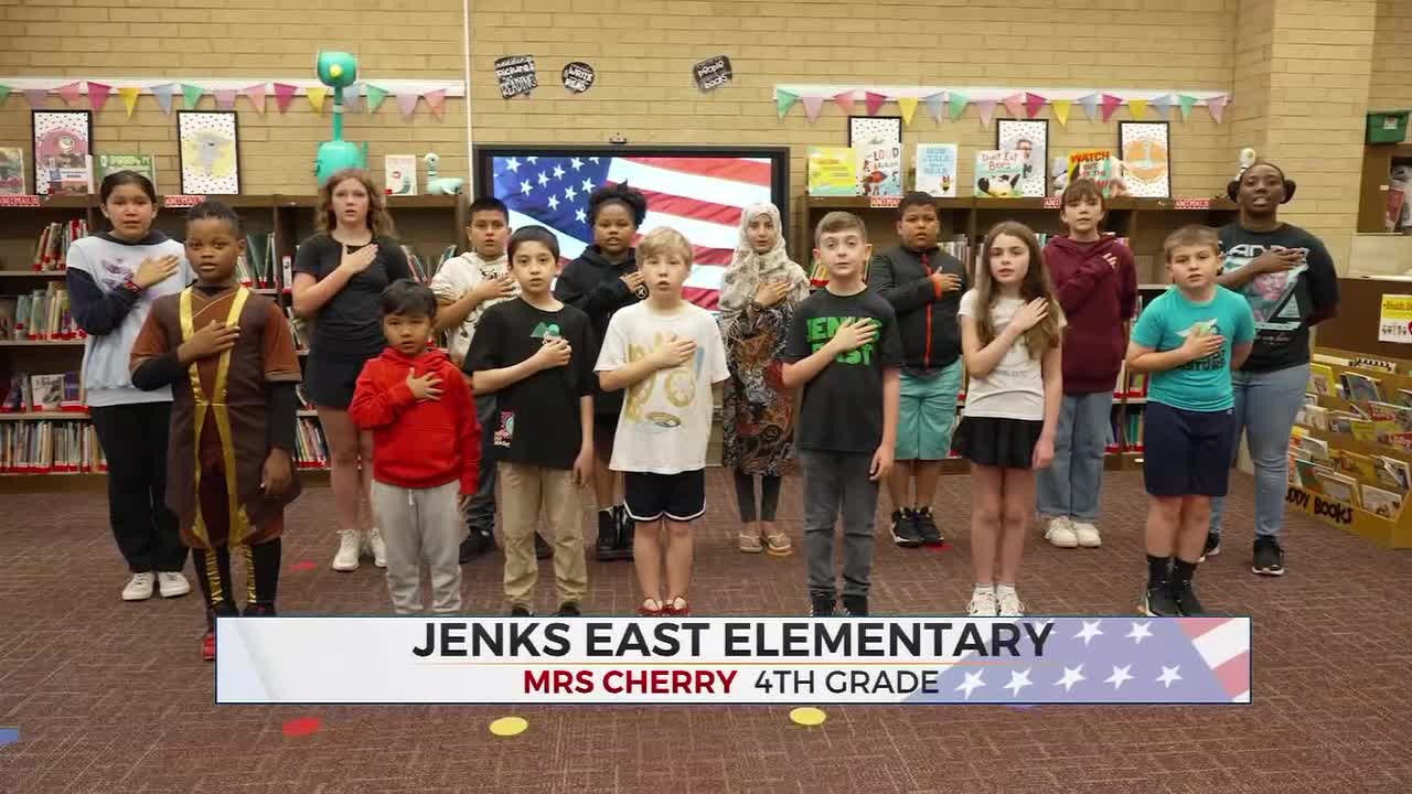 Daily Pledge: Kindergarten Students At Jenks East Elementary