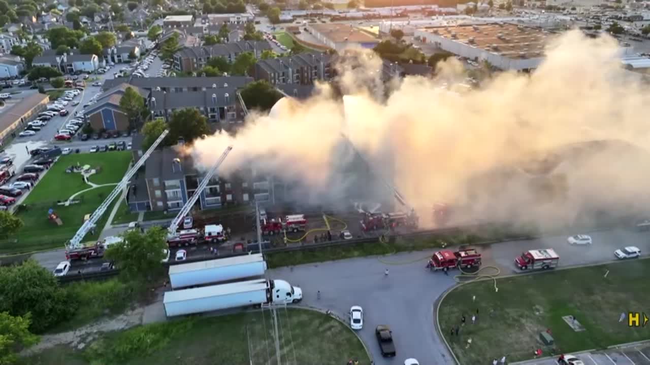 Drone Video: Tulsa Apartment Fire (July 29, 2024)