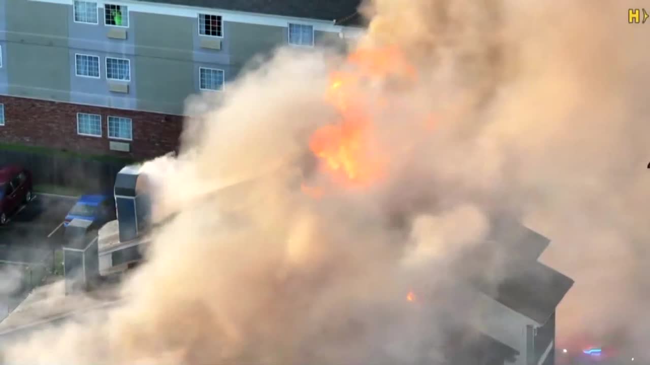 Drone Video: Windsail Apartments Fire In Tulsa (July 29, 2024)