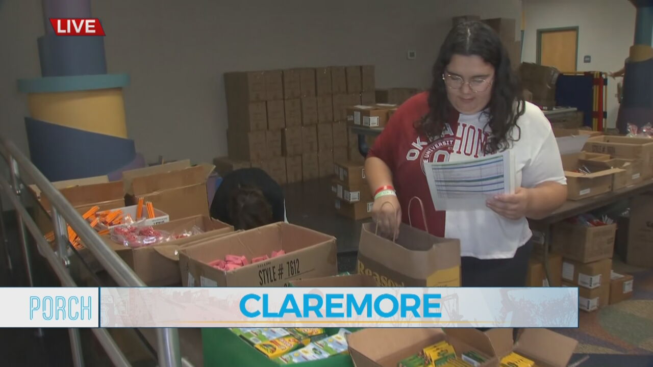 Claremore Church Stuffs Bags With Schools Supplies For Children In Rogers County