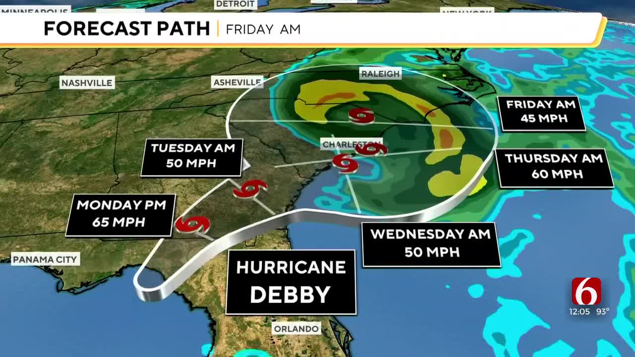 Maps Show Tropical Storm Debby's Path And Forecast