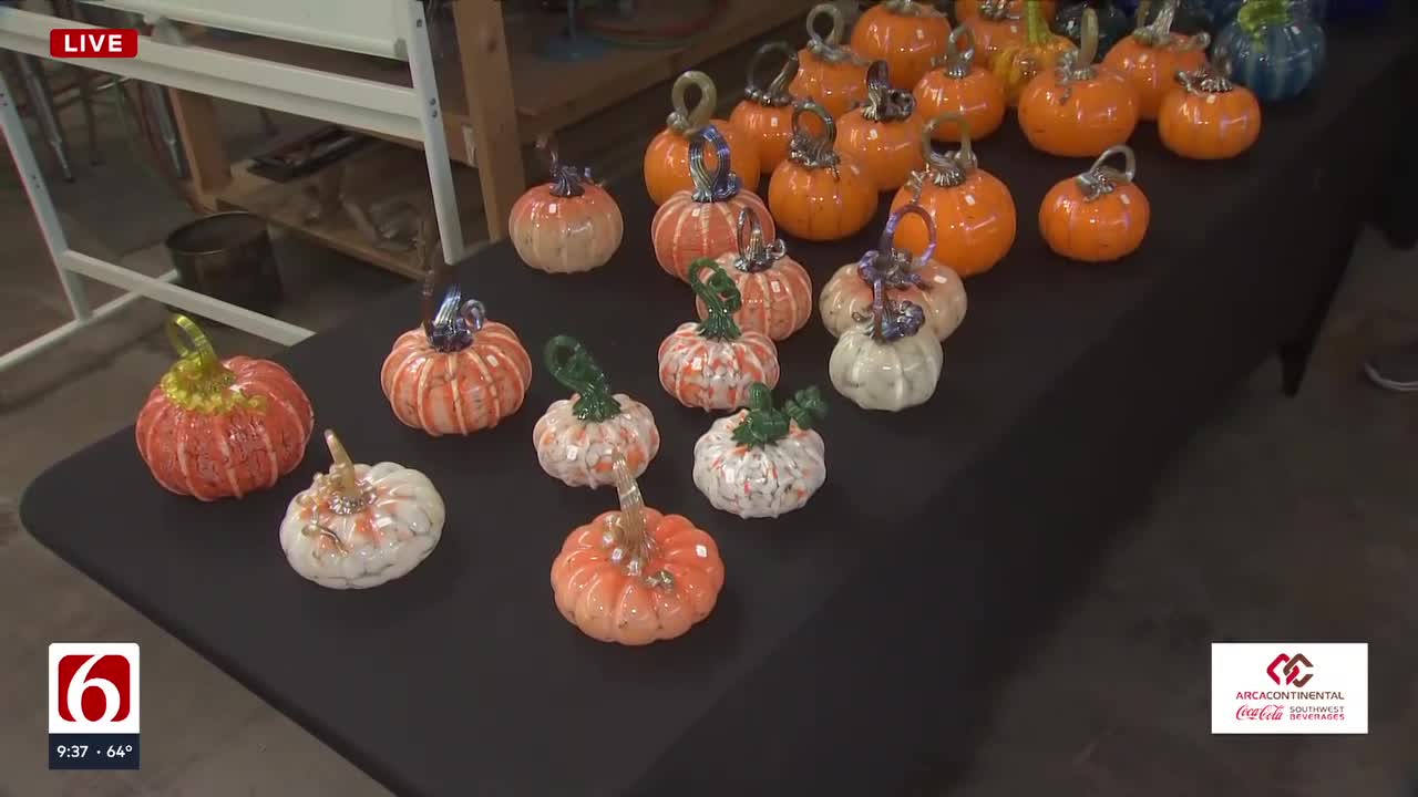 Handcrafted Harvest: Glass Pumpkins Shine In Tulsa Glassblowing School's Patch