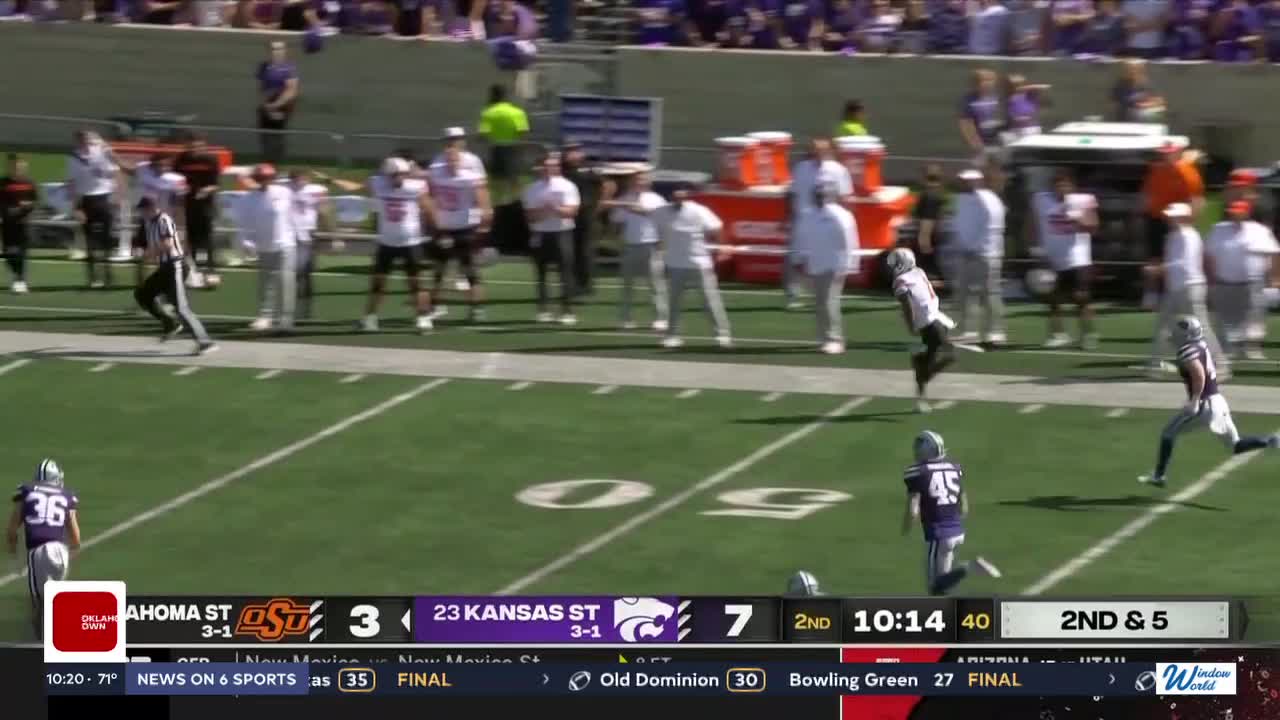 Johnson's 5 TDs Lead No. 23 Kansas State Past Oklahoma State, 42-20