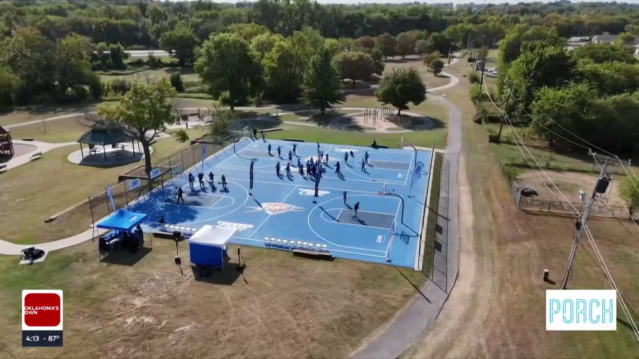 OKC Thunder Dedicates Revitalized Court At Tulsa's BC Franklin Park