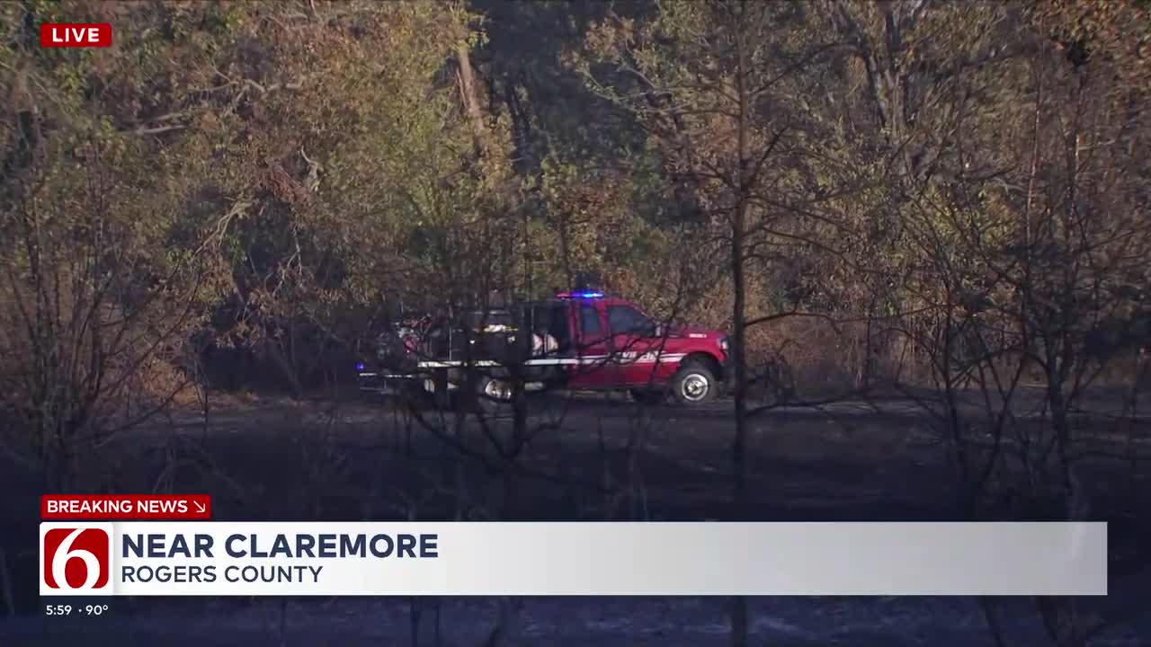 Claremore Grass Fire Burns Through Old Tornado Debris