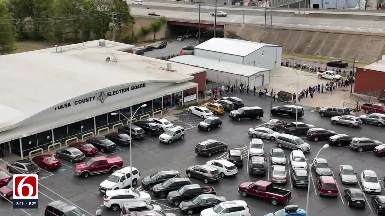 Voters brave long lines as early voting begins in Tulsa County