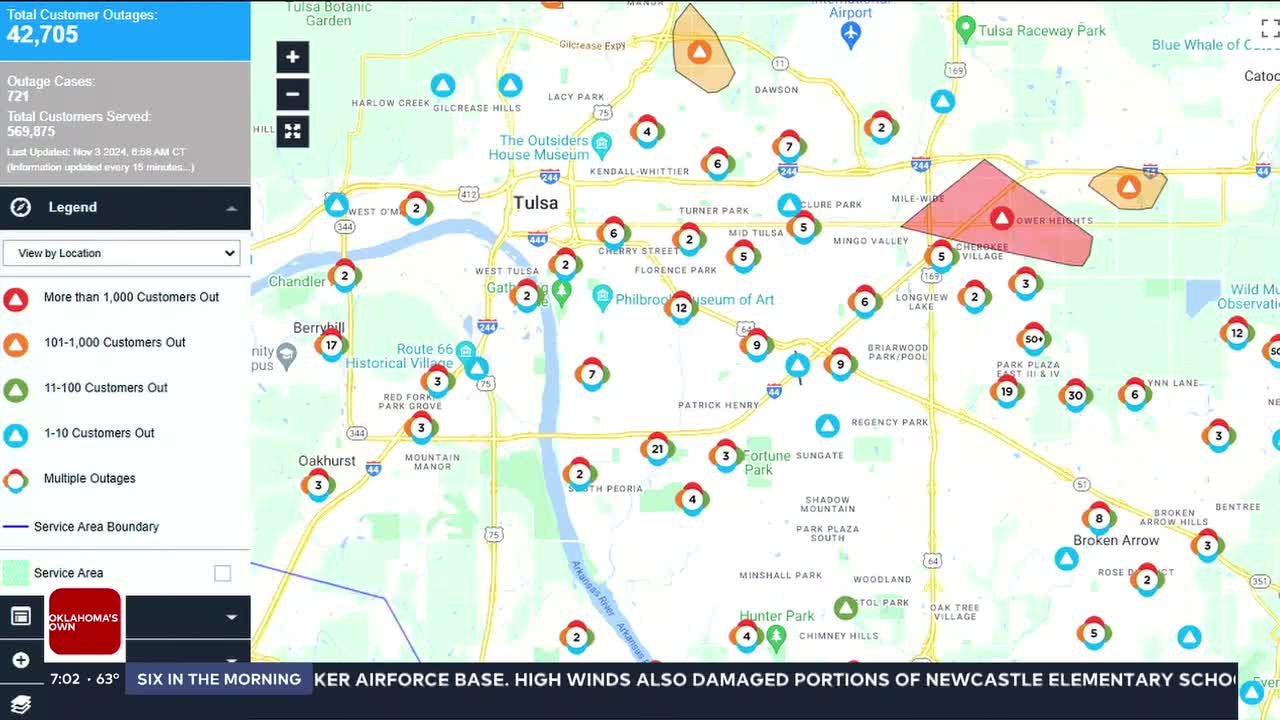 Storms Cause Damage, Knock Out Power For 40,000 People Across Tulsa Area