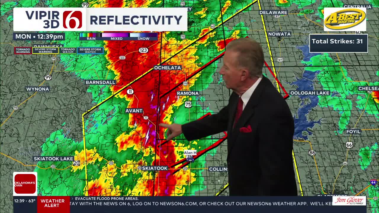 Tornado Warning Issued For Tulsa, Rogers, Nowata, & Washington County