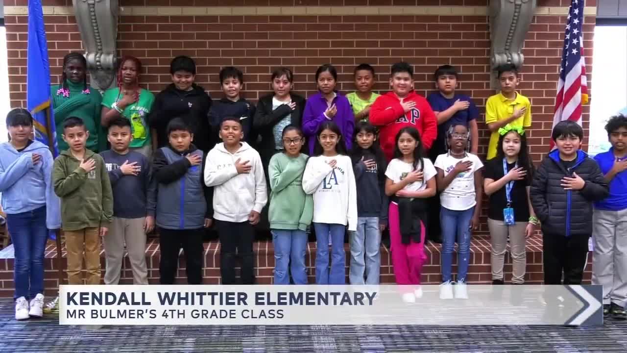 Daily Pledge: 4th Grade Class At Kendall Whittier Elementary