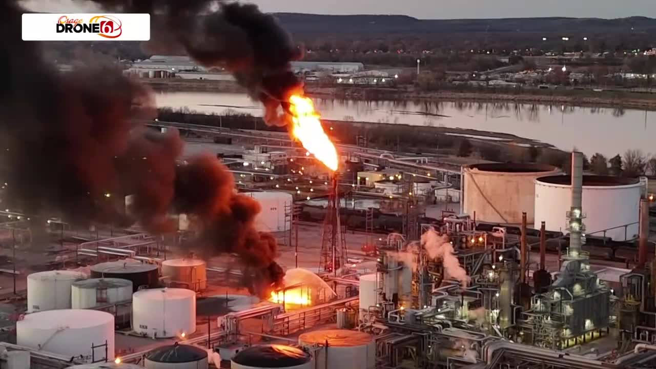 HollyFrontier Oil Refinery Experiences Fire, Sending Black Smoke Into Air Near Downtown Tulsa