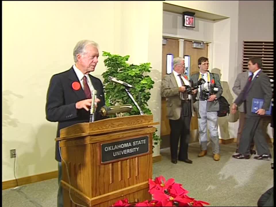 ARCHIVE: President Carter Visits Oklahoma To Dedicate Seretean Wellness Center In Stillwater