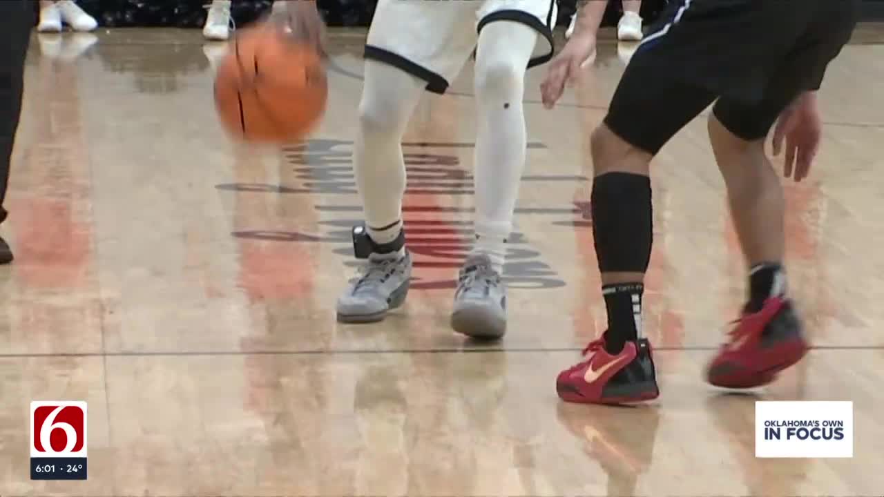 Oklahoma's Own In Focus: Wilson High students wearing ankle monitors while playing basketball