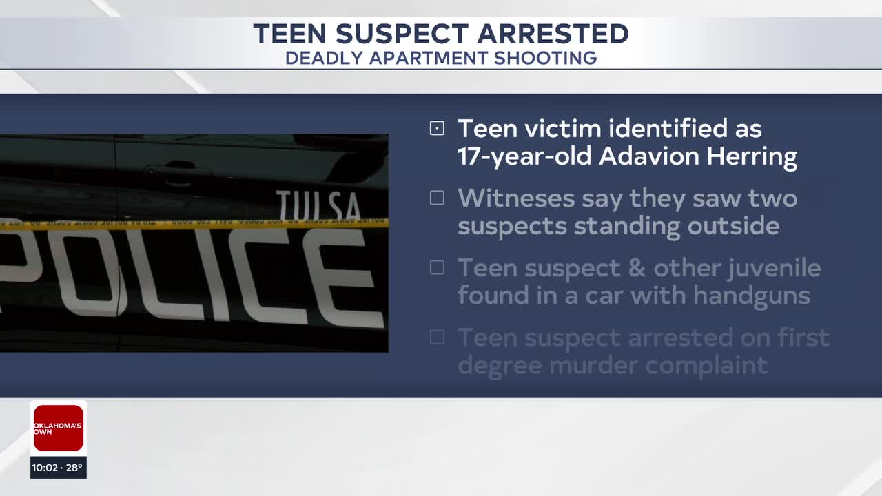17-year-old arrested in connection deadly Tulsa apartment shooting