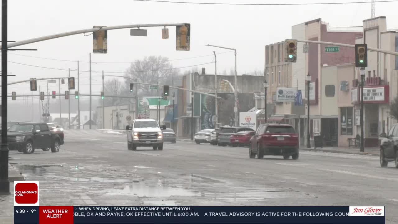 Pryor winter storm: Reagan Ledbetter shows the strong winds and snow in Mayes County