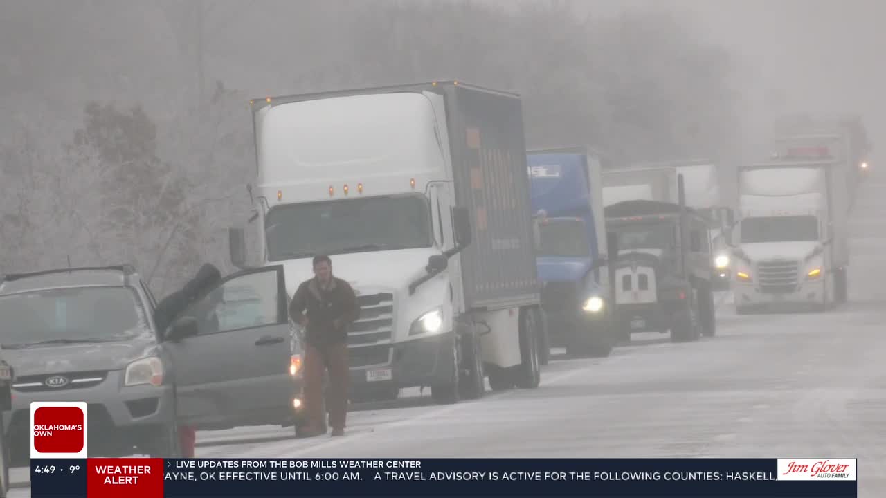 Highway 75 in Okmulgee County reopens: Eden Jones reports on the icy roads that led to hours-long closure