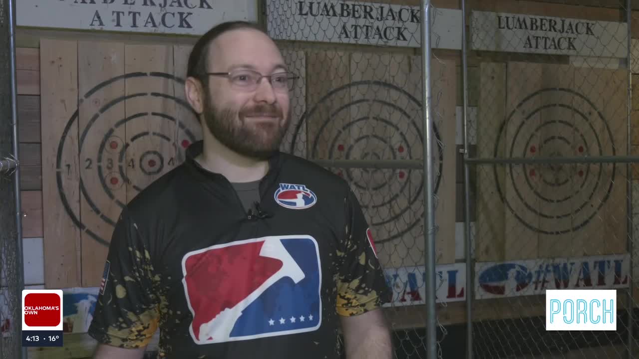 Porch: Tulsa teacher 'axing' for support to achieve axe throwing dream