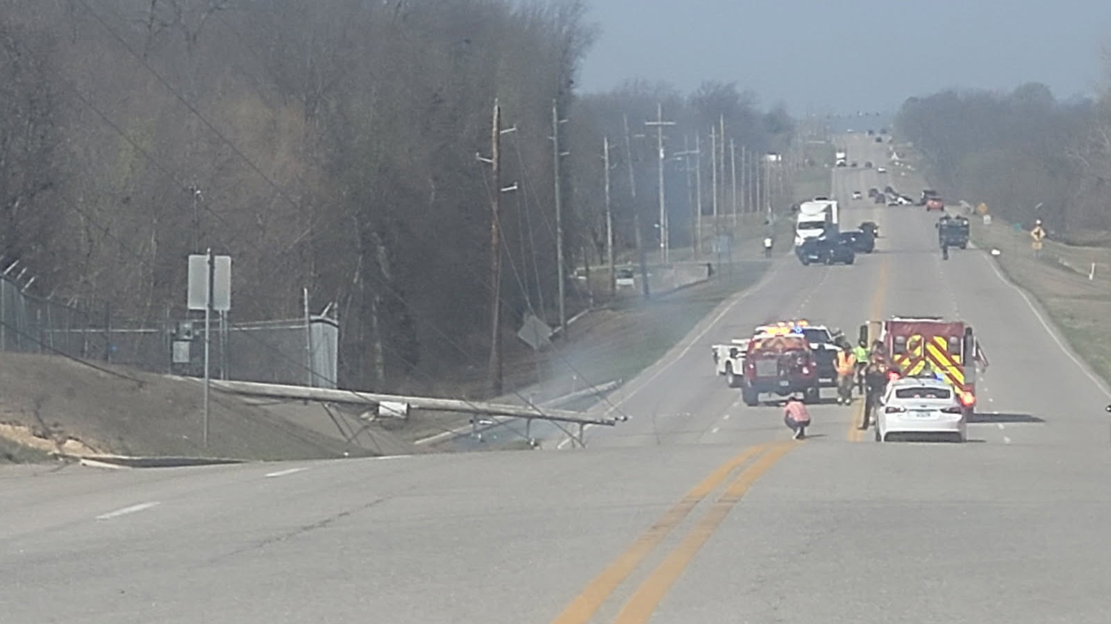 High Winds Knocks Down Power Line, Sparks Small Grass Fire in Owasso