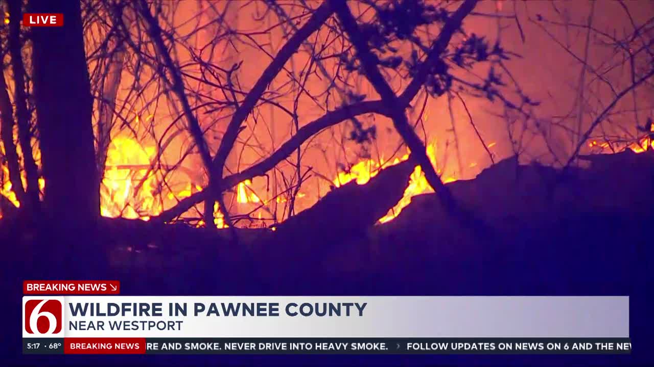 Wildfire breaks out near Westport in Pawnee County