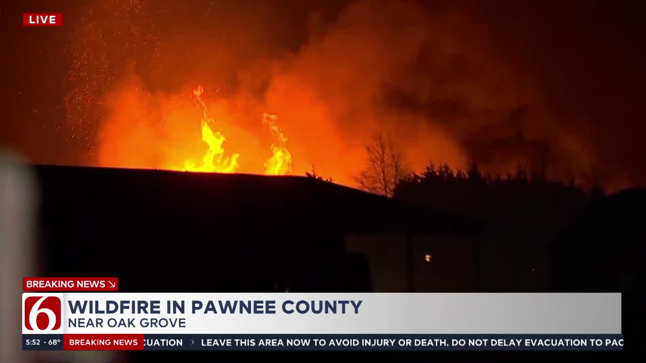 Evacuation orders issued after wildfire breaks out near Westport in Pawnee County