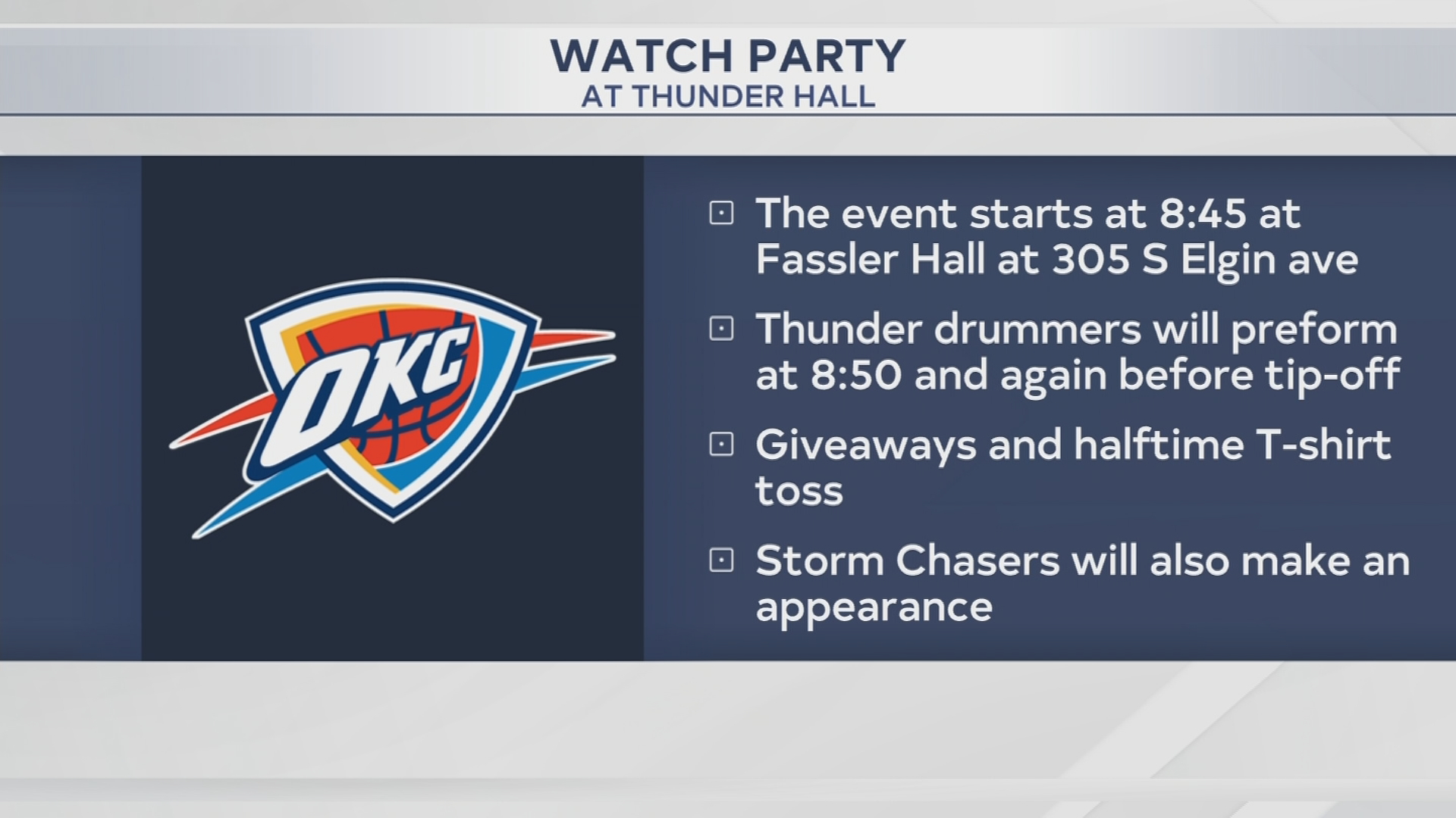 Thunder fans invited to watch Game 3 at ‘Thunder Hall’ in downtown Tulsa
