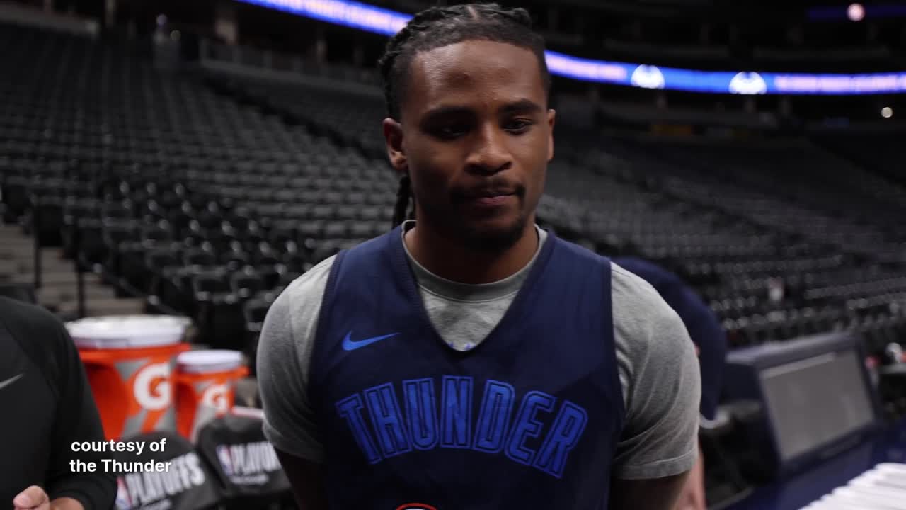 Cason Wallace before Thunder and Nuggets game 3