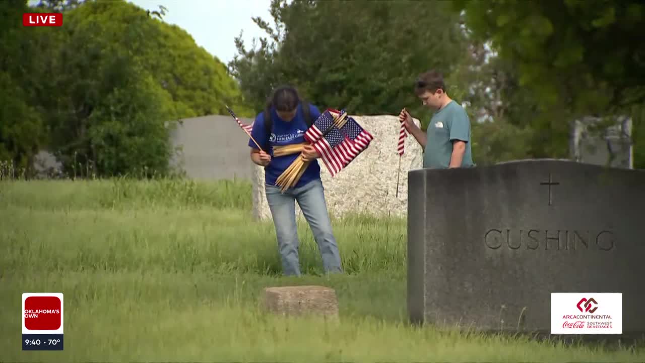 Memorial Day flag tradition continues at Tulsa cemeteries