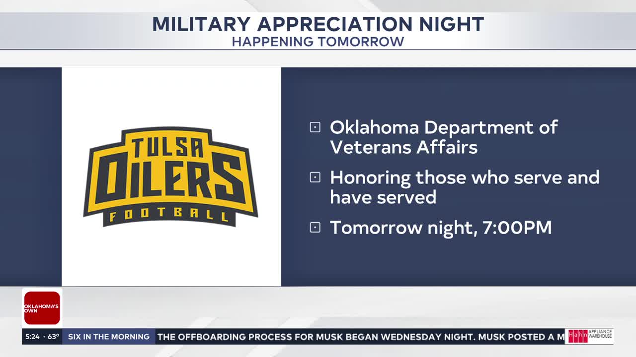 Tulsa Oilers host military appreciation night at BOK Center