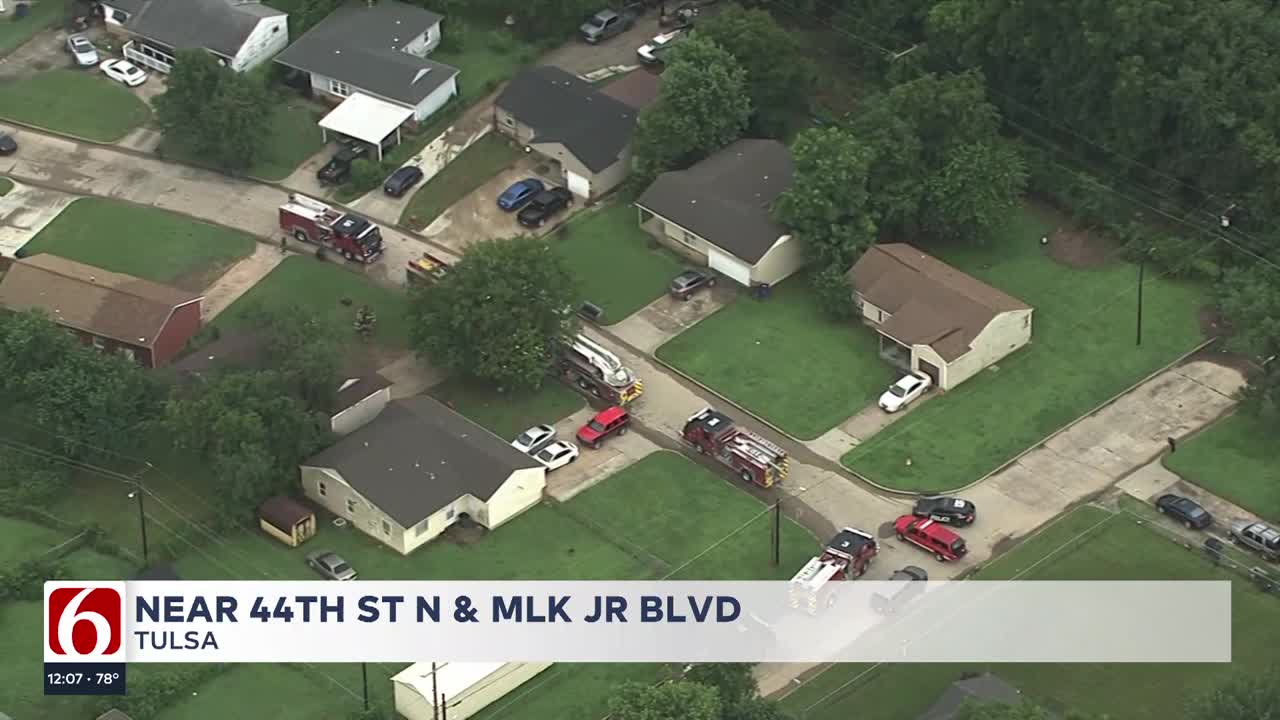 Tulsa firefighters investigate cause of house fire near 44th St. & MLK Jr. Blvd.