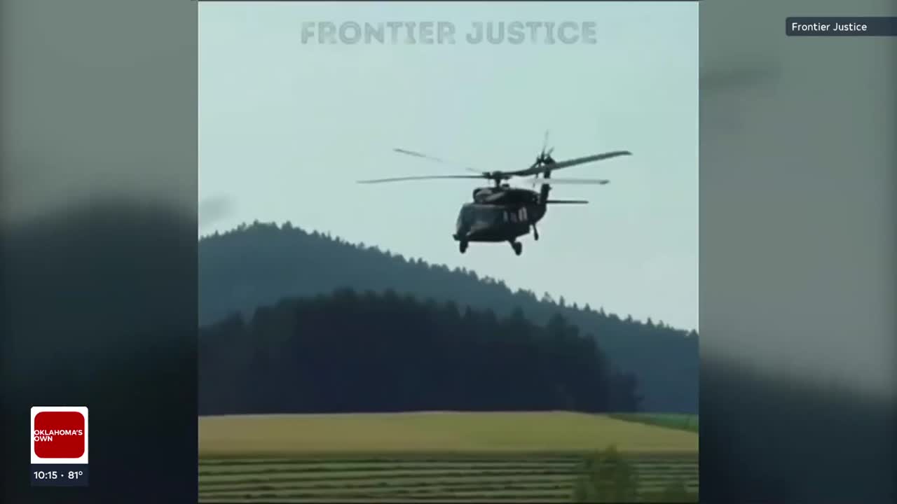 Black Hawk helicopter landing in Jenks for public event