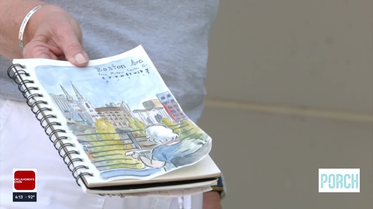 Tulsa sketch group's Route 66-themed artwork on exhibit at TCC
