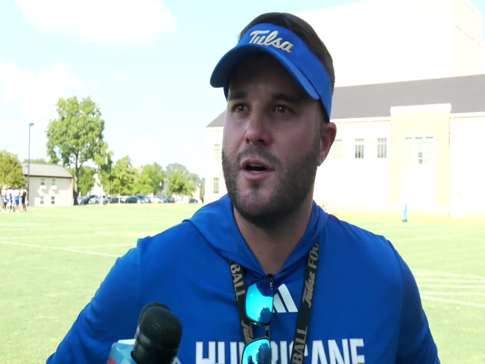 Tre Lamb meets with media through week four of fall practice