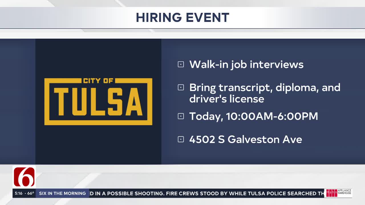 Tulsa hosts walk-in job interviews for city positions